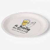 Assiettes En Carton Baby is Brewing Beer Baby Bottle Pink Baby Shower (Angle)