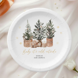 Assiettes En Carton Baby It’s Cold Outside Christmas Trees Baby shower