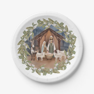 Assiettes En Carton Baby Jesus in the Manger Plaque de papier de la na