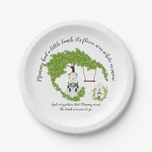 Assiettes En Carton Baby Lamb Nursery Rhyme (Devant)