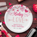 Assiettes En Carton "Baby Love" Baby shower de la Saint Valentin<br><div class="desc">Célébrez dans le style avec ces assiettes en papier baby shower amusantes et modernes. Le design est facile à personnaliser avec votre propre libellé et votre famille et vos amis seront ravis de voir ces fabuleuses plaques en papier. Des éléments de partie correspondants se trouvent dans la collection.</div>