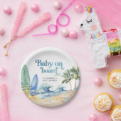 Assiettes En Carton Baby on Board Baby shower de plage (Fête)