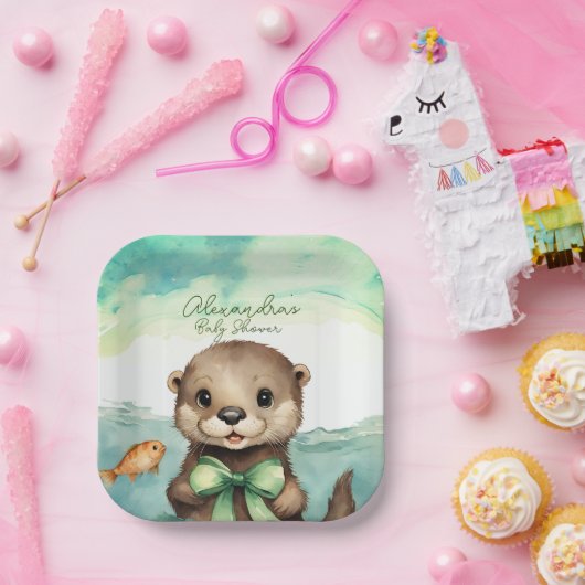 Assiettes En Carton Baby Otter Baby shower neutre selon le sexe (Fête)