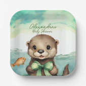 Assiettes En Carton Baby Otter Baby shower neutre selon le sexe (Recto)