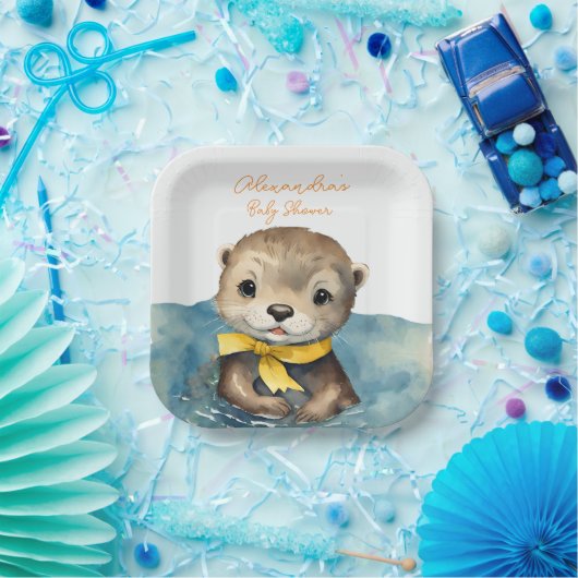 Assiettes En Carton Baby Otter Baby shower neutre selon le sexe (Fête)