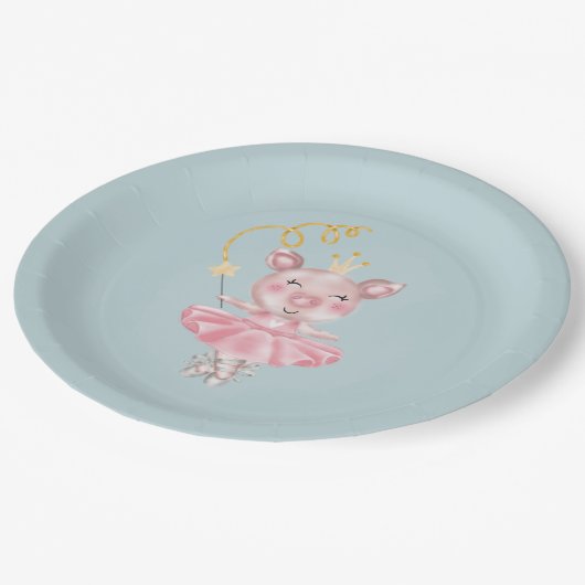 Assiettes En Carton Baby Piggy Ballerina (Angle)