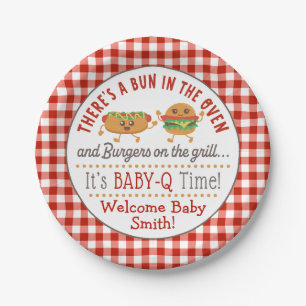 Assiettes En Carton Baby-Q genre révéler BBQ Plaque papier
