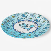 Assiettes En Carton Baby Shark and Whales Personnalisation de l'annive (Angle)