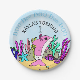 Assiettes En Carton Baby Shark Girl's Birthday Party