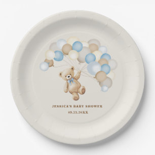 Assiettes En Carton Baby-Shopping garçon Ourson