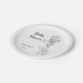 Assiettes En Carton Baby shower à ballets et éléphants (Angle)