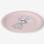 Assiettes En Carton Baby shower à ballon à air chaud éléphant (Angle)