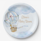 Assiettes En Carton Baby shower à ballon à air chaud pour bébés animau (Devant)