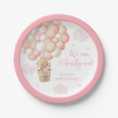 Assiettes En Carton Baby shower à ballon à air chaud pour fille rose T (Devant)