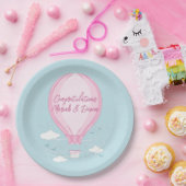 Assiettes En Carton Baby shower à ballon à air chaud rose (Fête)