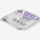 Assiettes En Carton Baby shower à bulle à air chaud Purple Elephant (Angulaire)