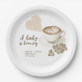 Assiettes En Carton Baby shower à café (Devant)
