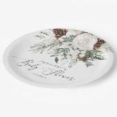 Assiettes En Carton baby shower à feuillage persistant élégant et neut (Angle)