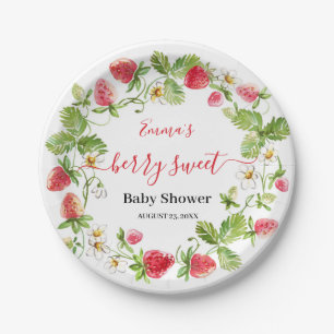 Assiettes En Carton Baby Shower à la Fraise Été Sucré aux Baies