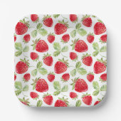 Assiettes En Carton Baby shower à l'aquarelle tendance Meadow Strawber (Recto)
