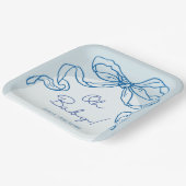 Assiettes En Carton Baby shower à mâchoire blanche rétro (Angulaire)