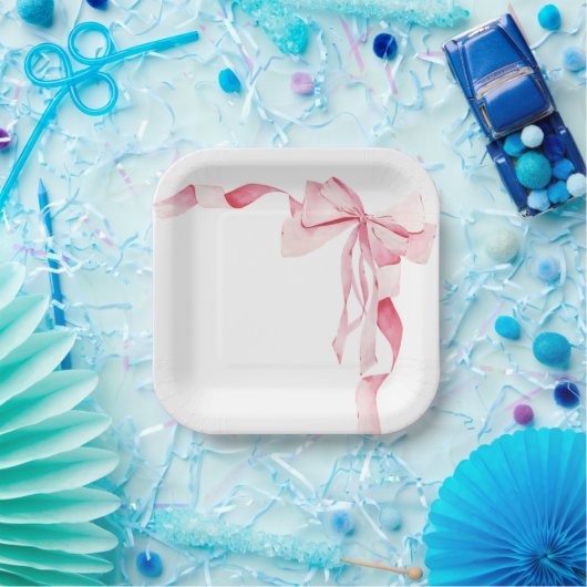 Assiettes En Carton Baby shower à mâchoires roses, Baby shower, C'est (Fête)