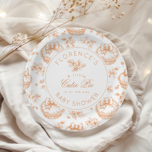 Assiettes En Carton Baby shower à tarte Toile Little Cutie