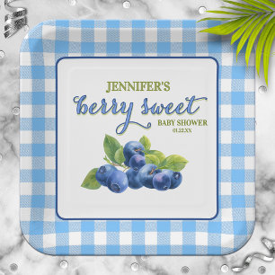 Assiettes En Carton Baby shower à thème Berry Sweet Blueberry