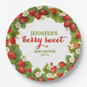 Assiettes En Carton Baby shower à thème Berry Sweet Strawberry (Devant)
