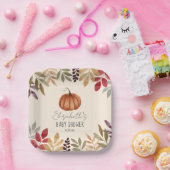 Assiettes En Carton Baby shower à thème Citrouille d'aquarelle (Fête)