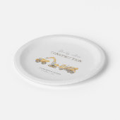 Assiettes En Carton Baby shower à thème de construction (Angle)