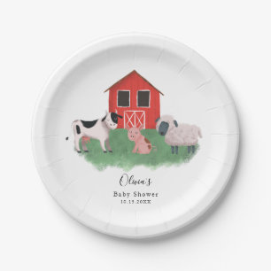 Assiettes En Carton Baby shower à thème de la ferme