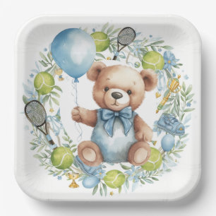 Assiettes En Carton Baby shower à thème de tennis pour Baby Boy Party