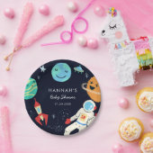 Assiettes En Carton Baby shower à thème espace (Fête)