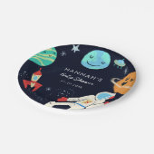 Assiettes En Carton Baby shower à thème espace (Angle)