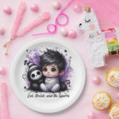 Assiettes En Carton Baby shower à thème Halloween - Bébé gothique pour (Fête)