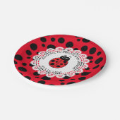 Assiettes En Carton Baby shower à thème Red Ladybug (Angle)
