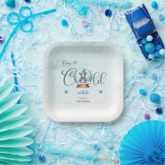 Assiettes En Carton Baby shower à thème Snowglobe (Fête)