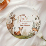 Assiettes En Carton Baby shower à thème Woodland Oh Deer<br><div class="desc">Faites encore plus enchanter votre baby shower à thème boisé avec les plaques en papier Baby shower "Oh cerf" Woodland! Ces charmantes assiettes présentent un cerf sucré entouré de fleurs délicates, de verdure et d'éléments de forêt capricieux. Avec des tons doux et terreux de verts, de bruns et de pastels...</div>