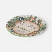 Assiettes En Carton Baby shower à tranches de bois (Angle)