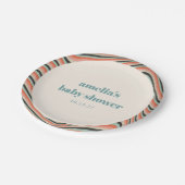 Assiettes En Carton Baby shower Abstrait Aqua Peach (Angle)