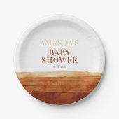 Assiettes En Carton Baby shower Abstrait de Terracotta Boho (Devant)