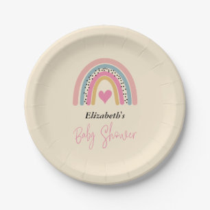 Assiettes En Carton Baby shower Abstrait Rainbow Girl