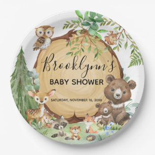 Assiettes En Carton Baby shower animal forestier