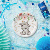 Assiettes En Carton baby shower Anniversaire Cute Hippo Plaque en papi (Fête)