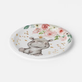 Assiettes En Carton baby shower Anniversaire Cute Hippo Plaque en papi (Angle)
