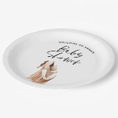 Assiettes En Carton Baby shower aquarelle illustration script simple (Angle)