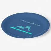 Assiettes En Carton Baby shower aquatique bleu Dolphin bleu Cute Aqua (Angle)