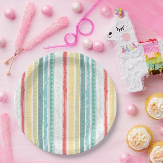 Assiettes En Carton Baby shower arc-en-ciel (Fête)