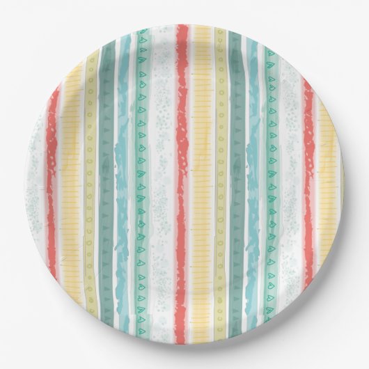 Assiettes En Carton Baby shower arc-en-ciel (Devant)